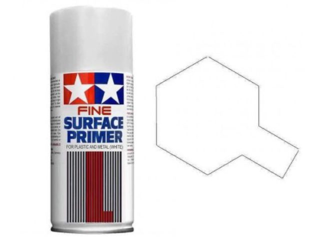 This can of spray paint is extremely useful for painting large surfaces. The paint is a synthetic lacquer that cures in a short period of time. White surface primer has a much smoother finish than gray and is suitable as an undercoat for light colors. Compatible with acrylic and enamel paints. 6 ounces.
