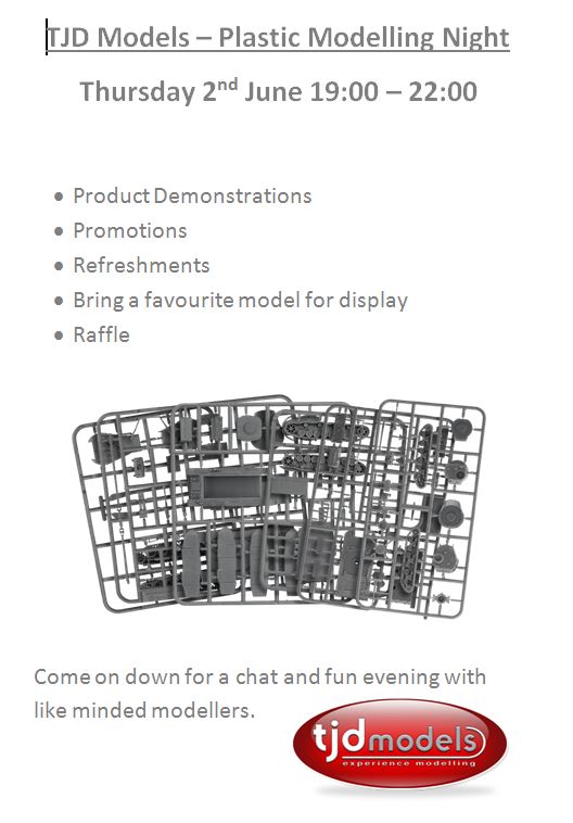 TJD Models Plastic Modelling Night 2nd June