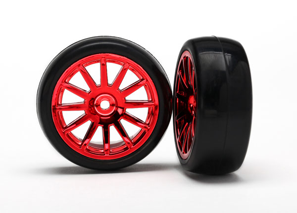 LaTrax 12-Sp Red Wheels, Slick Tires