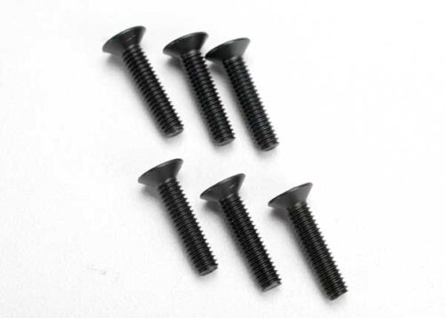 Traxxas screw, 4x18mm countersunk machine (hex drive) (6)