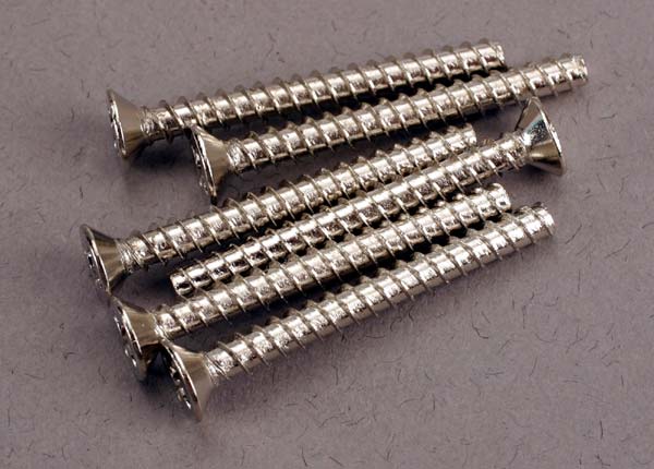 Traxxas screw, 3x28mm countersunk self-tapping (6)