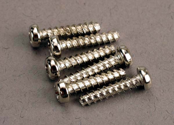Traxxas screw, 3x1 4mm roundhead self-tapping (6)