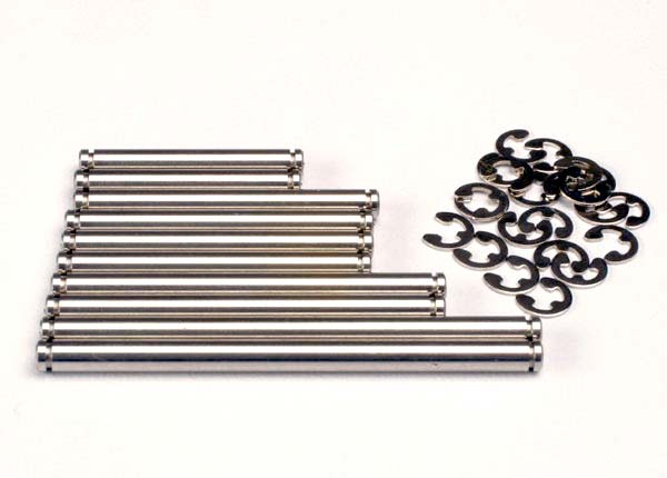 Traxxas Suspension pin set, stainless steel (w  E-clips)