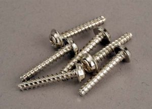 Traxxas screw, 3x18mm washerhead self-tapping (6)