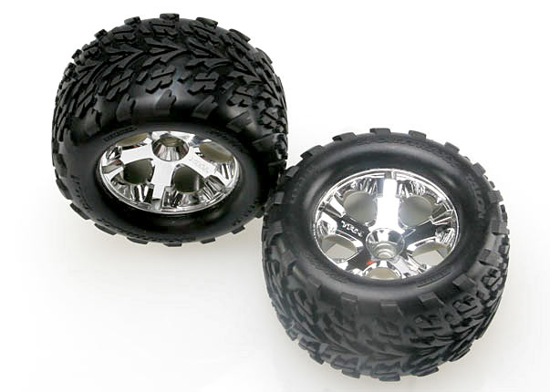 Traxxas Tires & wheels assembled glued 2.8inch  All-Star chrm