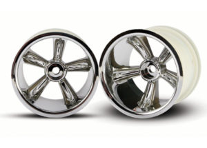 Traxxas TRX Pro-Star chrome wheels 2 rear for 2.2inch  tires