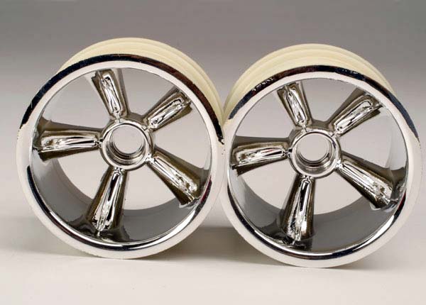 Traxxas TRX Pro-Star chrome wheels 2 front for 2.2inch  tires
