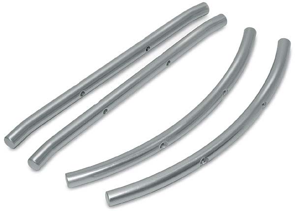 Traxxas Bumpers, 6061-T6, brushed aluminum (f&r)