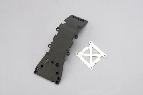 Traxxas Skidplate, front plastic (grey)  stainless steel plate
