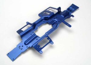 Traxxas Chassis, Revo (3mm 6061-T6 aluminum) (anodized blue)