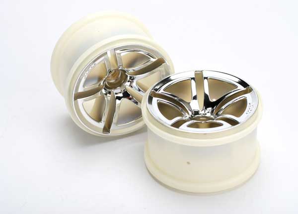 Traxxas Wheels, Jato Twin-Spoke 2.8inch  chrome nitro front 2