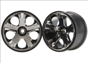 Traxxas Wheels, All-Star 2.8inch  black chrome nitro front 2