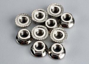 Traxxas Nuts,  4mm flanged (10)