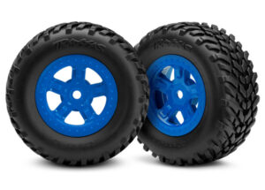 Traxxas Tires & Wheel, Assembeled, Blu