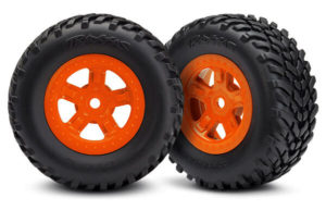 Traxxas SCT orange wheels, SCT off-road racing tires,1pr