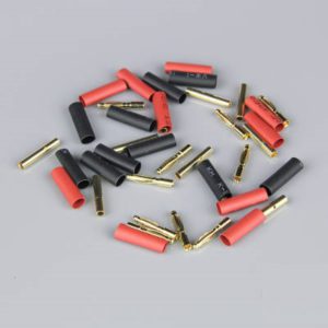 2mm Gold Connector Pairs including Heat Shrink (10pcs)