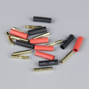 2mm Gold Connector Pairs including Heat Shrink (5pcs)