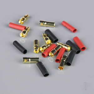3.5mm Gold Connector Pairs including Heat Shrink (5pcs)