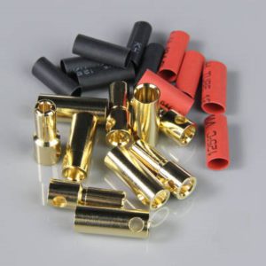 5.5mm Gold Connector Pairs including Heat Shrink (5pcs)