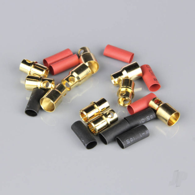 8.0mm Gold Connector Pairs including Heat Shrink (5pcs)