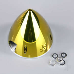 82mm Chrome Yellow Spinner (with Aluminium Back Plate)