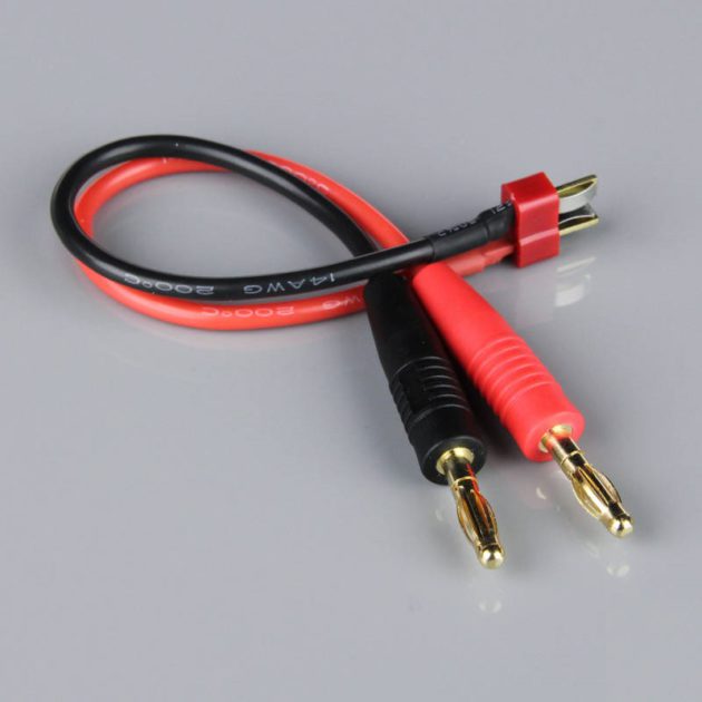 Charge Lead, 4mm Bullet to Deans Male, 14AWG, 150mm (ESC End)