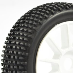 FASTRAX 1/8TH PREMOUNTED BUGGY TYRES 'H TREAD/10 SPOKE"