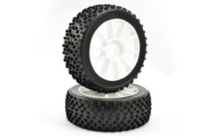 FASTRAX 1/8TH PREMOUNTED BUGGY TYRES 'MATHS /10 SPOKE"