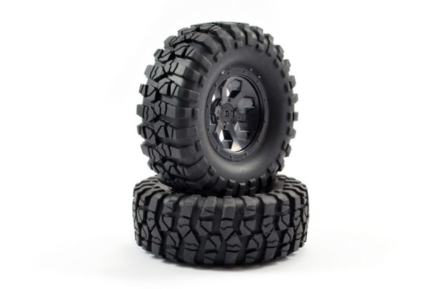 FTX OUTBACK PRE-MOUNTED 6HEX/TYRE (2) - BLACK