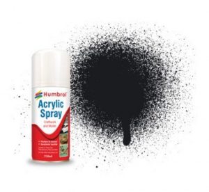 Humbrol 85 Black Satin - 150ml Acrylic Spray Paint