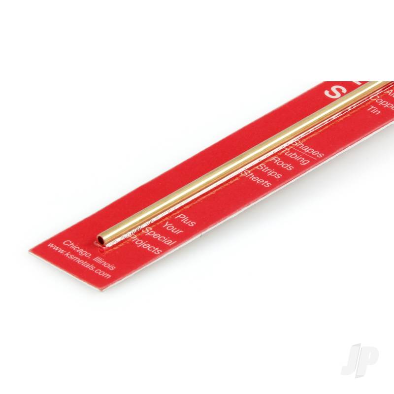 K & S 1/8x12in Round Brass Tube .014in Wall