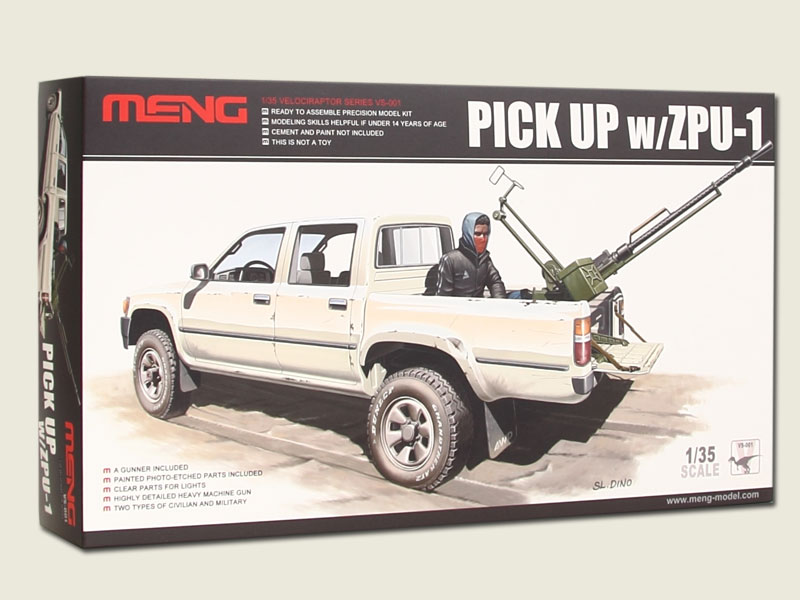 Meng Model 1:35 - Toyota Hilux Pick Up Truck w/ ZPU1 Anti-tank Gun