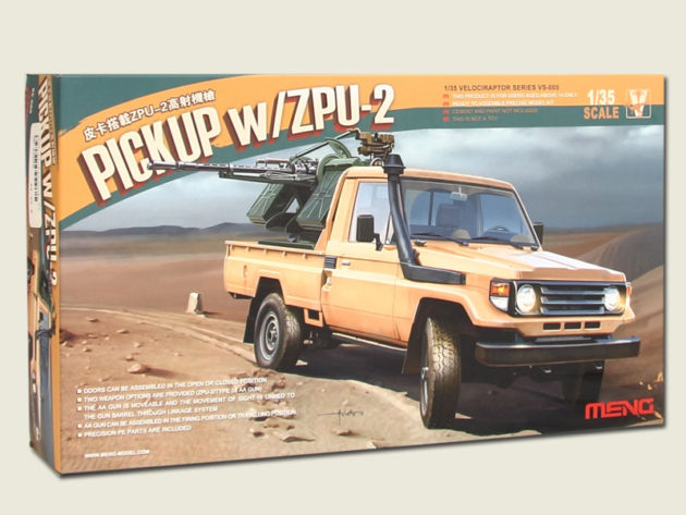 Meng Model 1:35 - Toyota Hilux Pick Up Truck w/ ZU23-2
