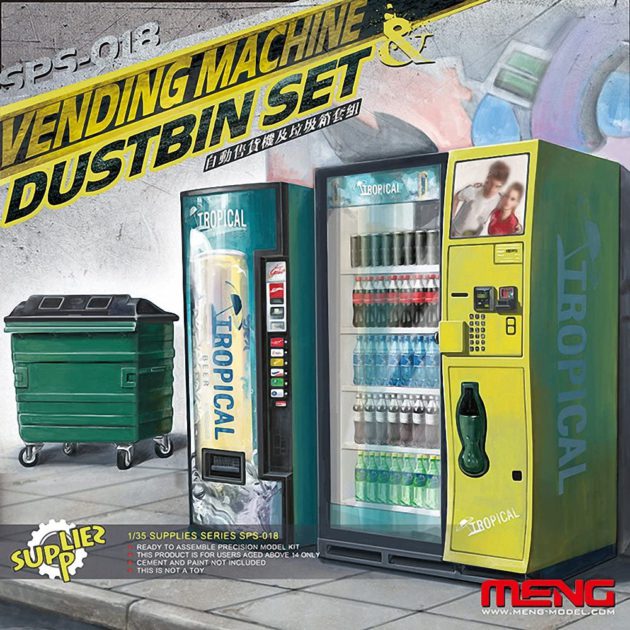 Meng Model 1:35 - Vending Machine and Dumpster Set MNGSPS-018