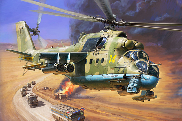 Zvezda MIL MI-24P HIND F ATTACK HELICOPTER - TJD Models