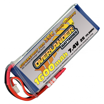 Overlander Supersport 1600 2S 7.4v 35C LiPo Battery