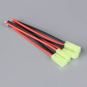 Pigtail Connector, Mini Tamiya Female, 16AWG, 100mm (5pcs)