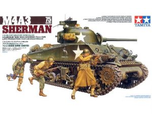 Tamiya 1/35 M4A3 Sherman w/75mm Gun & 3 figs. # 35250 - Plastic