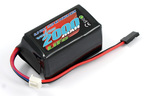 Voltz 2000mAh 2S 6.6v LiFe RX Hump Battery Pack