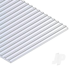 Evergreen 6x12in (15x30cm) Seam Roofing Sheet .040in (1.0mm) Thick 1/2in Groove Spacing (1 Sheet per pack) EVG4524