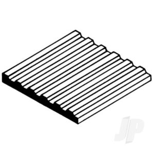 Evergreen 6x12in (15x30cm) Corrugated Metal Siding Sheet .040in (1.0mm) Sheet .125in Groove Spacing (1 sheet per pack) EVG4530