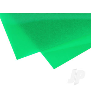 Evergreen 6x12in (15x30cm) Transparent Coloured Sheet .010in Thick GREEN (2 Sheet per pack) EVG9903