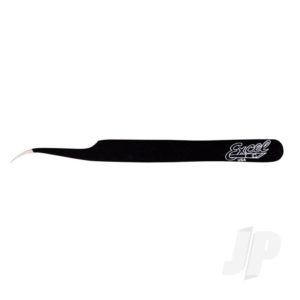 Excel Slant Point Fine Point Tweezers, Black (Carded)