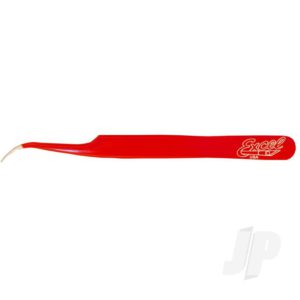 Excel Slant Point Fine Point Tweezers, Red (Carded)