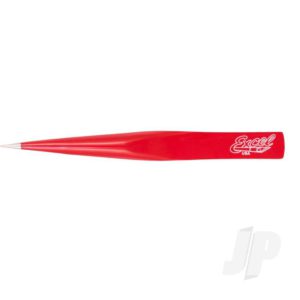 Excel Hollow Handle Ultra Fine Point Tweezers, Red (Carded)