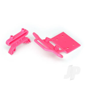 Traxxas Bumper, Front / bumper mount, Front / 4x23mm RM (2 pcs) / 3x10mm RST (2 pcs) (pink)
