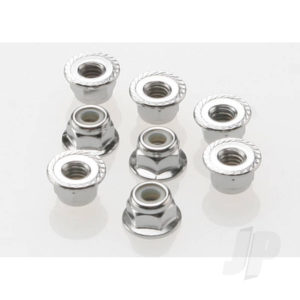 Traxxas Nuts 4mm Flanged Nylon Locking (8) TRX3647