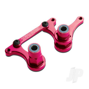 Traxxas Steering bellCranks, drag link (pink-anodized 6061-T6 aluminium) / 5x8mm ball bearings (4 pcs) / hardware (assembled)