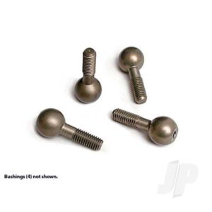 Traxxas Pivot balls, hard-anodized 7075-T6 aluminium (4 pcs) / pivot ball cap bushings (4 pcs)