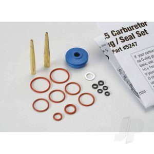 Traxxas O-ring and seal Set, carburetor / O-rings: 2x1mm (3 pcs), 10x1mm (4 pcs), 2.5x1.15mm (2 pcs), 6.2x1.2mm (1pc) / 5x.9mm O-ring installation tool / 5.3x7.8x.6mm crush washer (2 pcs) / carburetor dust boot (1pc) (TRX2.5, 2.5R)